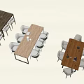 Modern Wooden Dining Table Sets Long And Round Tables With Chairs 3d model