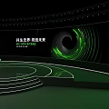 GREE 2023 Global Eco Conference Stage Scene With Green Circular Lights