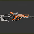 Futuristic Orange And Gray Weapon With Modern Scope And Reflective Surface 3d model