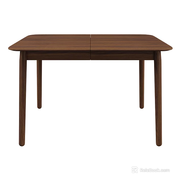 Simple Wooden Dining Table With Rectangular Top And Dark Brown Legs 3d model