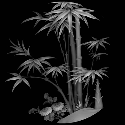 Modern bamboo 3d model