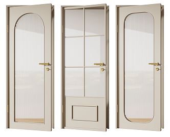 French swing glass door 3d model