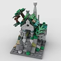 Lego toy building blocks mini temple 3d model