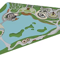 Ecological Waterfront Park Design Featuring Natural Lakes Green Paths And Circular Recreational Spaces