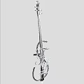 Unique Artistic Musical Instrument With Curved Lines And Vibrant Art Supplies Themed Details