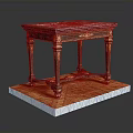 Classic Ornate Table With Carved Details Golden Legs And Decorative Top