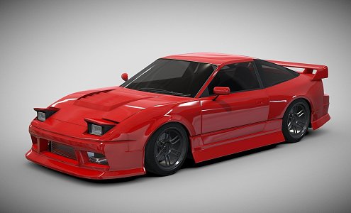 Nissan 180SX modified car 3d model