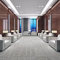 Modern Reception Room Sofa Seat Table Lamp 3d model