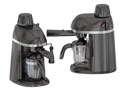 Modern Black Kitchen Appliances Coffee Makers With Glass Carafe Design 3d model