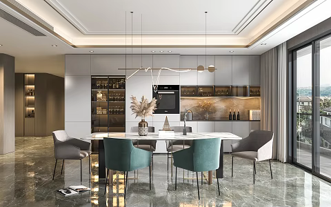 Light Luxury Restaurant 3d model