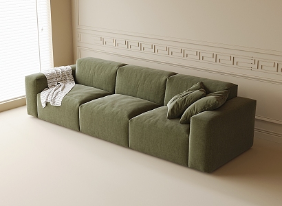 Modern Multiplayer Sofa Three-Seat Sofa 3d model