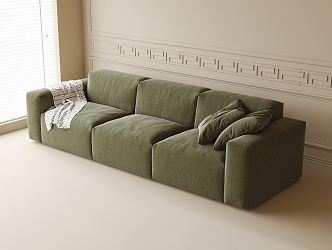 Modern Multiplayer Sofa Three-Seat Sofa 3d model