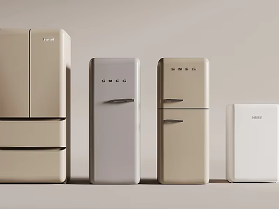 OMO Refrigerators with Various Styles Neutral Colors Modern Minimalist Design 3d model