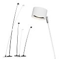 Modern White Floor Lamp With Metal Stand And Thin Black Wire Elements 3d model