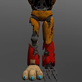 Mechanical Bear Design with Yellow Red Body Top Hat Blue Eyes Joints and Spiked Feet