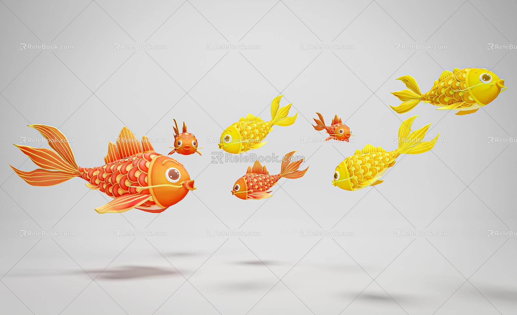 Modern Lantern Festival Lantern Lantern Lantern Lantern Fish Lamp 3d model