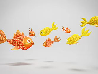 Modern Lantern Festival Lantern Fish Lamp 3d model