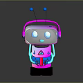 Pink And Blue Robot Insect With Transparent Visor Blue Antennae And Glowing Wheels