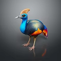 Vibrant Flying Animal With Blue Body Orange Feathers And Brown Crest Colorful Plumage
