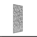 Decorative White Room Divider With Intricate Rose Pattern Laser Cut Design 3d model