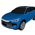 Blue Modern SUV With Sleek Body Black Wheels And Stylish Front Grille