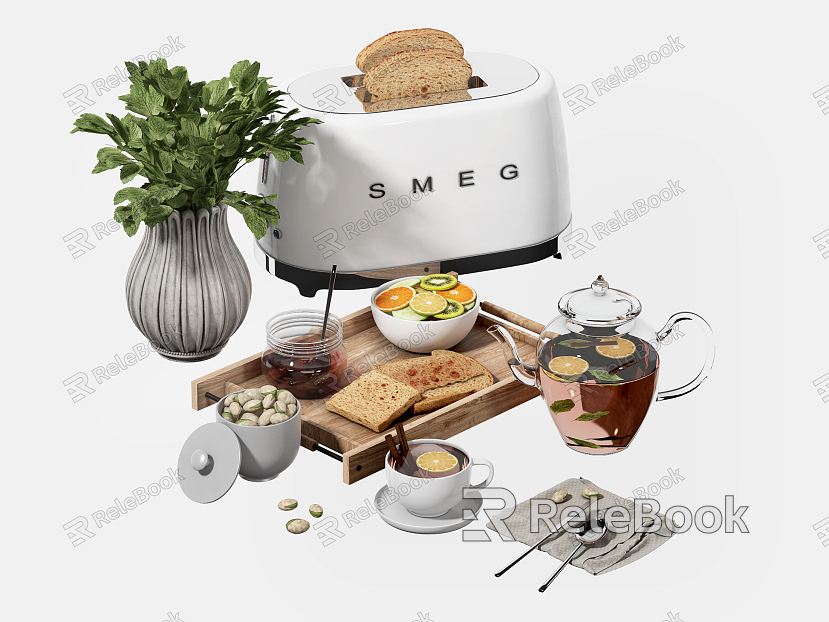 Modern Food Scented Tea Tea Set Bread Machine Dessert model