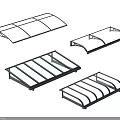 Various Outdoor Canopy Designs Featuring Transparent Panels And Metal Frames 3d model