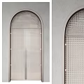 Modern Arched Door Interior Designs With Grid And Vertical Striped Patterns 3d model