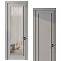 Light Gray Hinged Doors Featuring Glass Panel Vertical Lines and Flat Panel Design
