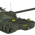Modern Military Armored Tank Weapon With Turret Cannon Tracks And Combat Features