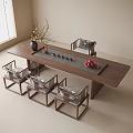 Modern Tea Table and Chair Combination Tea Set 3d model
