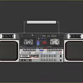 Vintage Portable Boombox Electronic Appliance With Stereo Speakers And Cassette Player