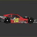 Red And Black Race Car Featuring Number 16 And ROSTA RC Branding