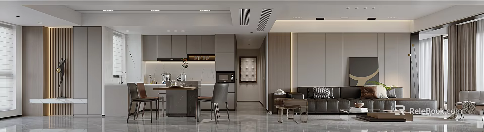 Modern Living Room Interior With Sofa Coffee Table And Modern Design Elements 3d model