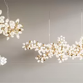 Modern Decorative Chandelier Design With Gold Accents And White Glass Bulbs For Interior Lighting