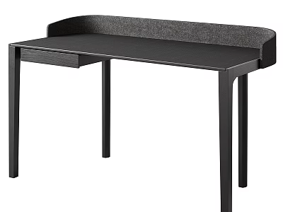 Modern Black Desk With Single Drawer And Sleek Minimalist Design Structure 3d model
