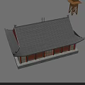 Ancient Chinese Architecture Swing Door With Red Walls Gray Tiled Roof And Wooden Columns