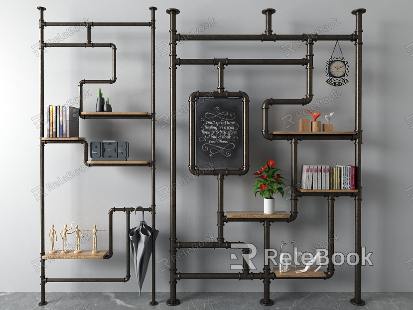 Industrial LOFT Storage Rack Partition model