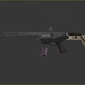 Modern Tactical Assault Rifle With Scope Rail System And Grip Texture