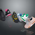 Colorful Stylish Sneakers Collection With High Top And Low Top Designs