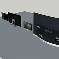 LG Computer Monitors Featuring Curved and Flat Screen Displays in Modern Design 3d model