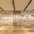 Modern Milk Tea Shop Interior With Glass Facade Bright Lighting And Wooden Tables