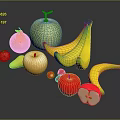 Vibrant Assorted Fresh Fruits Including Orange Cantaloupe Banana Apple Peach And Strawberry