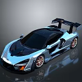 Silver Sleek Supercar With Black Roof Rear Spoiler And Red Alloy Wheels