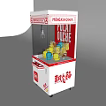 Amusement Equipment Claw Machine With Colorful Toys Transparent Window Red White Body Design