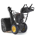 Agricultural Snow Blower Equipment With Black Body Yellow Wheels And Rotating Auger Blades
