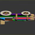 Colorful Pencils Neatly Organized In Wooden Holder With Elastic Bands
