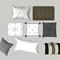 Various Stylish Throw Pillows with Ruffled Edges Patterned Prints Solid Colors and Striped Designs