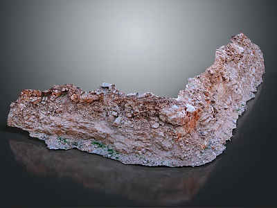 Rough Rocky Terrain With Eroded Soil Layers And Textured Natural Geological Formation 3d model
