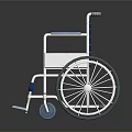 Industrial Equipment Wheelchair with Blue Seat Silver Metal Frame Large Wheels and Footrests